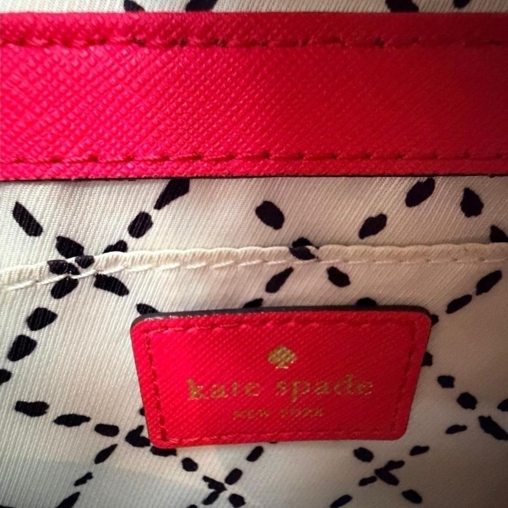 Kate Spade Newbury Lane Pink Leather Crossbody Gold Logo Purse Shoulder Bag - Picture 2 of 11